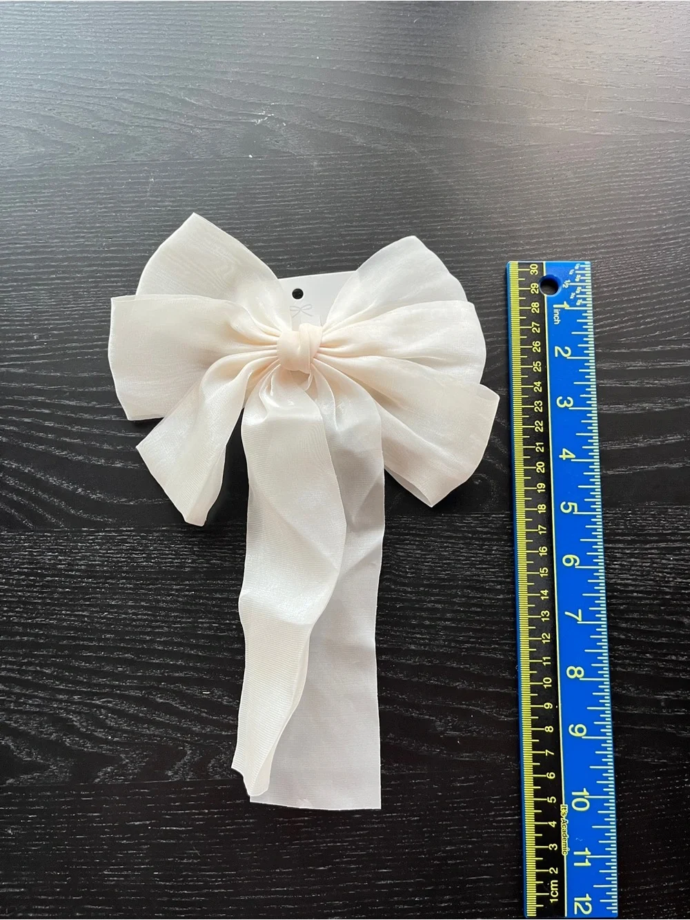 Elegant Cream Large Bow Hair Clip Sheer Organza Coquette Aesthetic